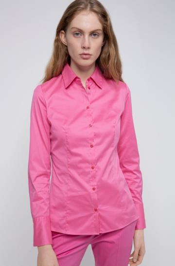 Bluza HUGO Slim Fit Różowe Damskie (Pl73432)